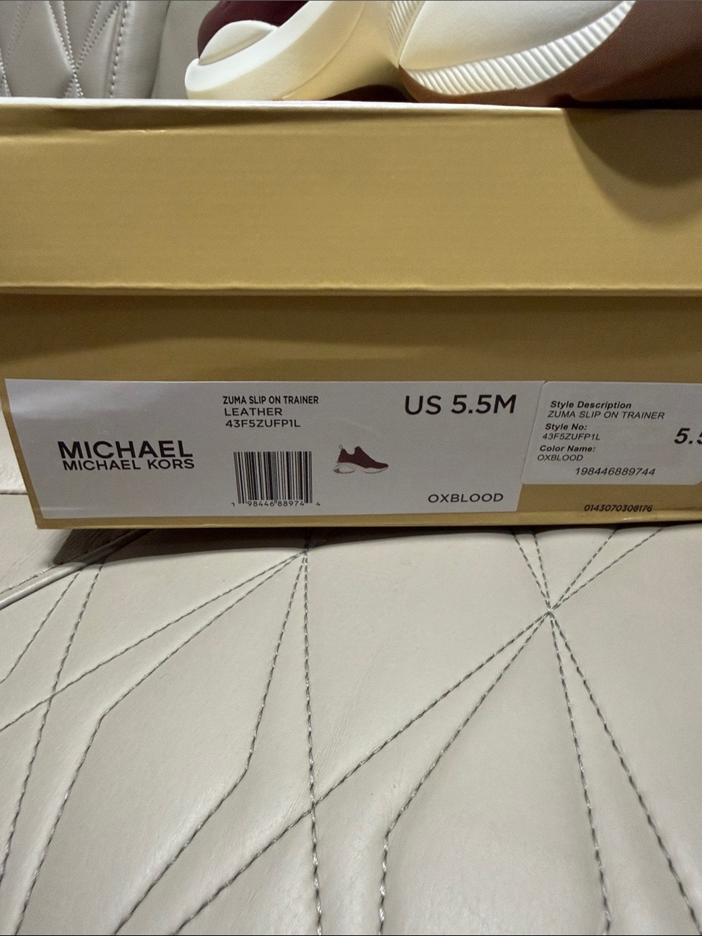 MICHAEL Michael Zuma Kors Burgundy Knit & Leather Zip Slip-On Sneakers - Picture 2 of 11